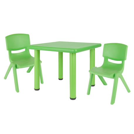 Table enfant avec 2 chaises Bleu clair et gris+Gris+Rose et gris+Vert 18 - vertbaudet enfant 