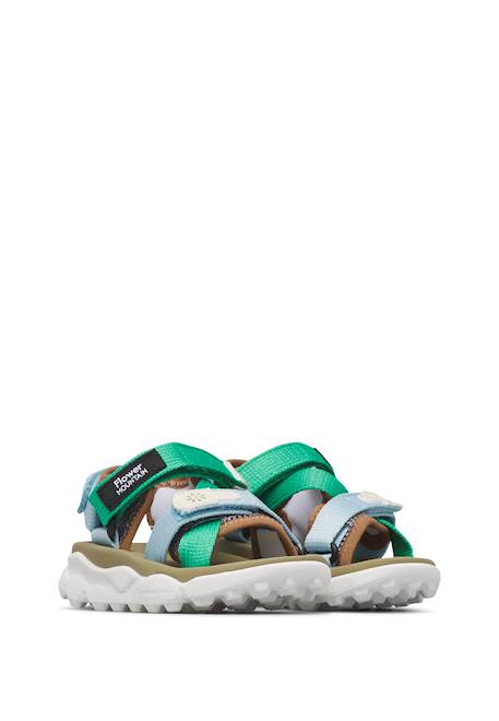 Sandales en similicuir et tissu nazca 2 junior. Céleste-vert 2 - vertbaudet enfant 