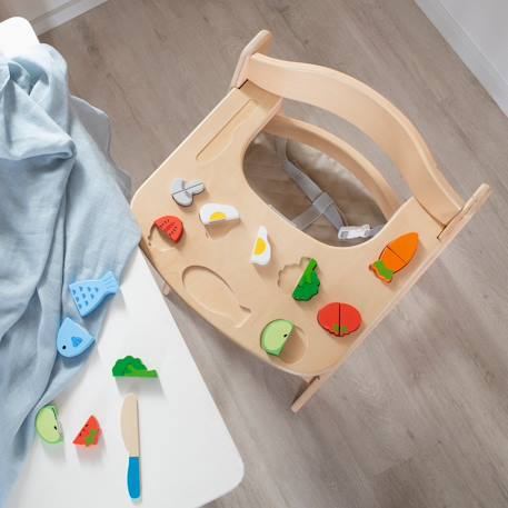 Plateau chaise haute + fruits et légumes sit up flex Naturel - multicolore 4 - vertbaudet enfant 