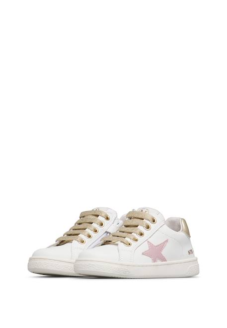 Baskets en cuir pinn zip. Blanc-rose-platine 5 - vertbaudet enfant 