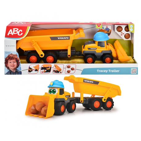 Chargeuse sur pneus avec remorque abc tracey trailer Jaune 2 - vertbaudet enfant 