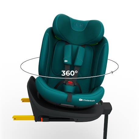 Siège Auto Kinderkraft I-360 2 PLUS i-Size avec ISOFIX, Pivotant à 360°, SPS+ et Installation Dos à la Route 40-150 cm Gris+Noir+Vert 15 - vertbaudet enfant 