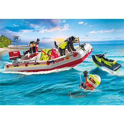Jouet-Jeux d'imagination-Figurines, mini mondes, héros et animaux-Action heroes bateau de pompier et scooter des mers 71464