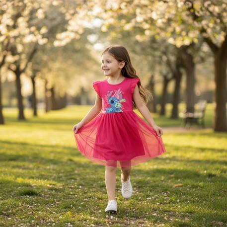 Robe enfant à motif lilo & stitch Fushia 2 - vertbaudet enfant 