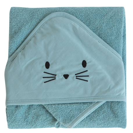 Set sortie de bain et gant lapin Blanc+Bleu+Gris perle+Terracotta 3 - vertbaudet enfant 