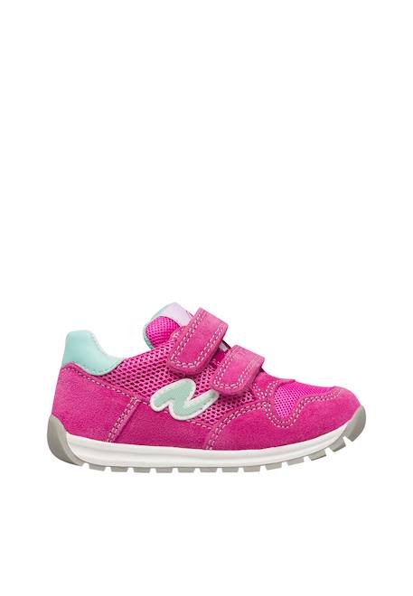 Sneakers en cuir et tissu sammy 3 vl. Beige-vert+Bleu foncé-orange+Céleste-jaune+Fuchsia-vert+Gris-bleu+Rose-fuchsia+Rose-jaune+Rouge-vert+Sage-rose 16 - vertbaudet enfant 