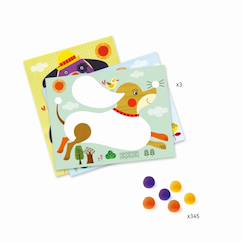 Jouet-Activités artistiques et musicales-Tableaux, dessin et peinture-Tableaux de pompons chiens à caresser