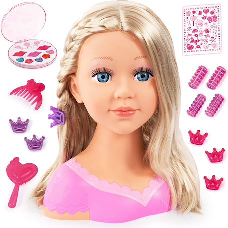 Charlène super modèle tête à coiffer et maquiller cheveux blond Rose 2 - vertbaudet enfant 