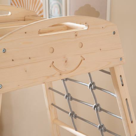 Tour d'escalade en bois massif avec balançoire Naturel 6 - vertbaudet enfant 
