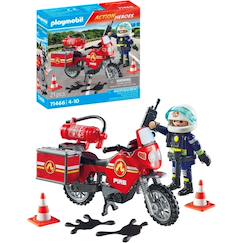 Jouet-Jeux d'imagination-Pompier et moto - action hereos 71466