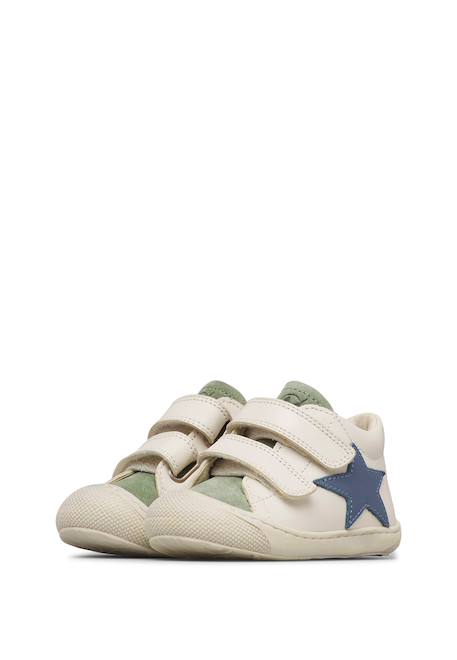 Chaussures en cuir et en daim kolde vl Blanc crème-vert+Blanc-beige-+Blanc-gris- 5 - vertbaudet enfant 