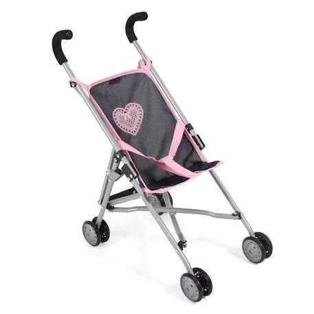 Mini-poussette buggy pour poupons roma Bleu et rose+Gris et rose+Jean rose+Rose+Rose clair+Violet 5 - vertbaudet enfant 