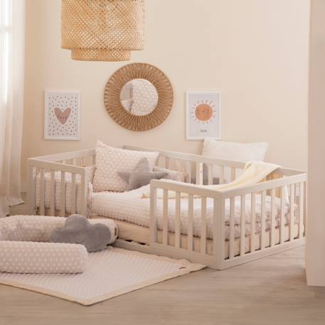 Lit bébé montessori au sol avec protection antichute Beige sable 6 - vertbaudet enfant 
