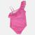 Maillot de bain fille 1 pièce asymétrique rose à pois motif personnage minnie Rose 6 - vertbaudet enfant 