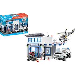 Jouet-Jeux d'imagination-Figurines, mini mondes, héros et animaux-Poste de police et véhicules 71602