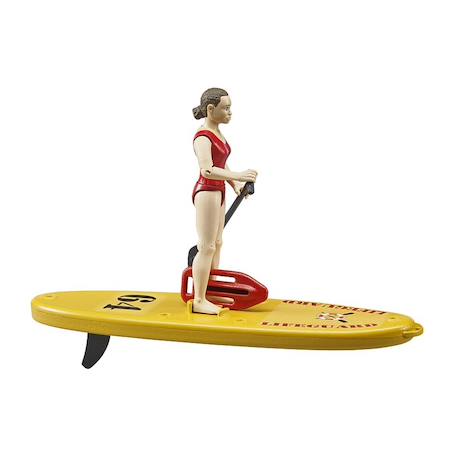 Maître-nageur bworld avec stand up paddle Jaune et rouge 1 - vertbaudet enfant 