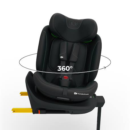 Siège Auto Kinderkraft I-360 2 PLUS i-Size avec ISOFIX, Pivotant à 360°, SPS+ et Installation Dos à la Route 40-150 cm Gris+Noir+Vert 9 - vertbaudet enfant 