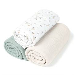 Linge de maison et décoration-Linge de lit bébé-Lot de 3 draps housses couffin en coton sidonia
