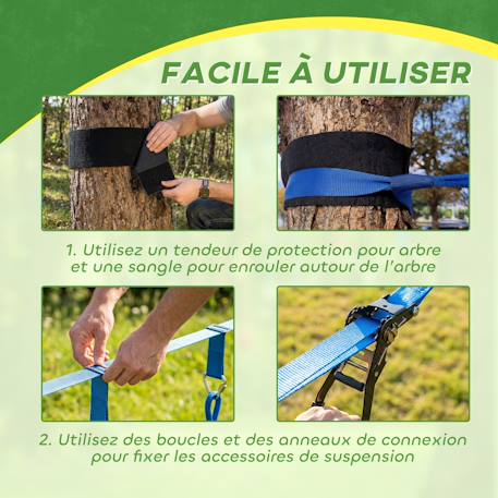 Parcours d'obstacles ninja enfants 10 m charge 100 kg pp multicolore Bleu 6 - vertbaudet enfant 