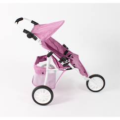 Jouet-Poupons et poupées-Poussette jogger 3 roues pour poupées jumelles