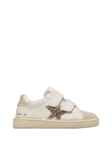 Baskets en cuir et en daim pinn vl. Blanc crème-céleste+Blanc-platine 6 - vertbaudet enfant 