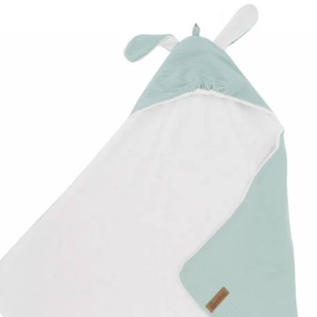 Cape de bain en gaze de coton avec oreilles de lapin Bleu gris+Céladon 5 - vertbaudet enfant 
