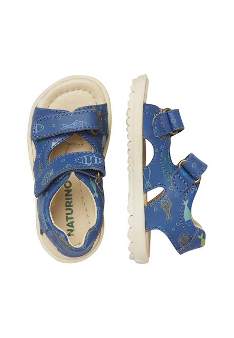 Sandales en cuir sky Bleu- 4 - vertbaudet enfant 