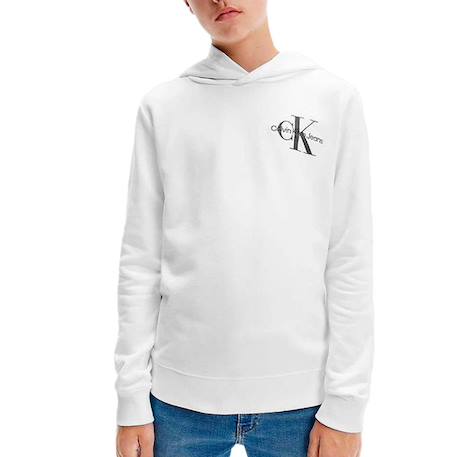 Sweat garçon à capuche small Blanc 1 - vertbaudet enfant 