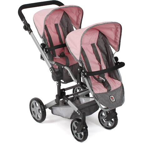 Poussette de poupée linus duo Bleu+Rose et gris 8 - vertbaudet enfant 