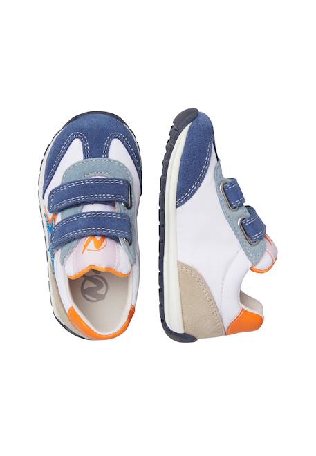 Sneakers en cuir et tissu crumi vl. Blanc-lilas+Bleu-blanc 9 - vertbaudet enfant 