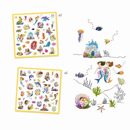 Stickers sirènes Multicolore 1 - vertbaudet enfant 