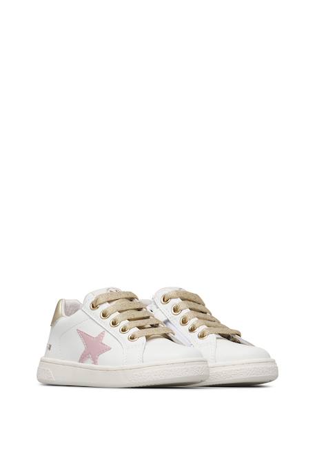 Baskets en cuir pinn zip. Blanc-rose-platine 2 - vertbaudet enfant 