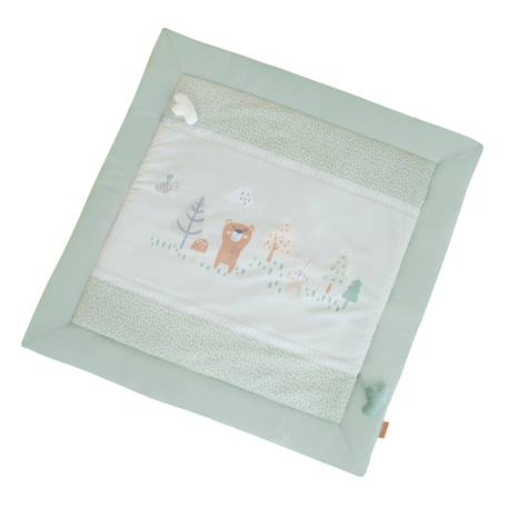 Tapis d'éveil en coton imprimé forêt woodland buddies Vert pastel 1 - vertbaudet enfant 