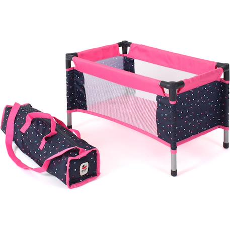 Lit de voyage pour poupées rose à pois Rose 2 - vertbaudet enfant 