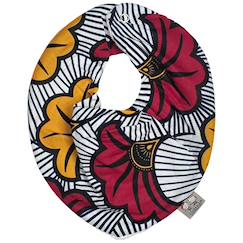 Puériculture-Bavoir bandana cache-cou réversible wax fleurs de mariage