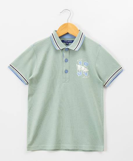 Polo manches courtes 100% coton garçon Vert 1 - vertbaudet enfant 