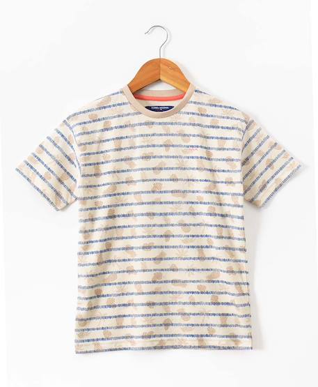T-shirt manches courtes 100% coton garçon Imprime fond grege 1 - vertbaudet enfant 