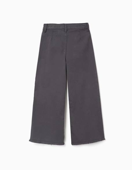 Pantalon à jambe large en sergé avec poches b&s Gris foncé 3 - vertbaudet enfant 