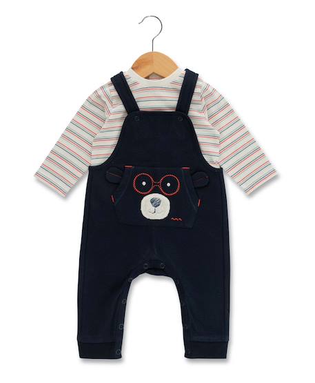 Bébé-Salopette, combinaison-Ensemble salopette + haut 100% coton bébé garçon