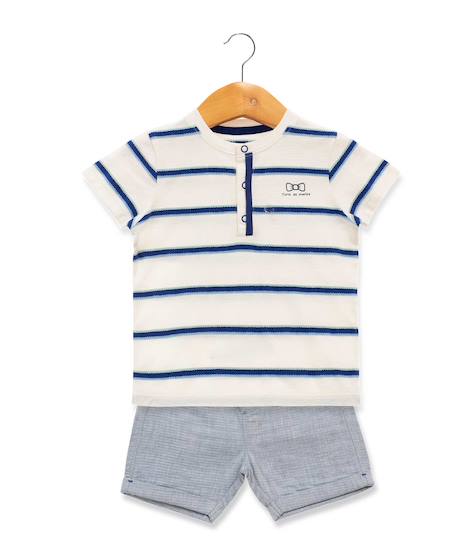 Bébé-Ensemble-Ensemble short + haut 100% coton bébé garçon