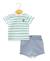 Ensemble short + haut 100% coton bébé garçon Fond blanc casse raye multicol 1 - vertbaudet enfant 