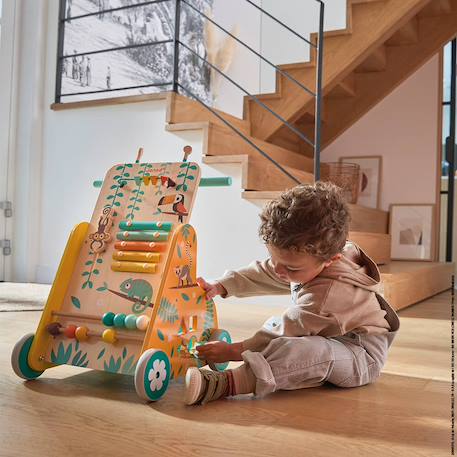 Chariot de marche en bois tropik Multicolore 2 - vertbaudet enfant 