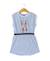 Robe manches courtes 100% coton fille Fond blanc raye indigo 1 - vertbaudet enfant 