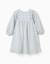 Robe en coton à carreaux et manches bouffantes Vert clair 4 - vertbaudet enfant 