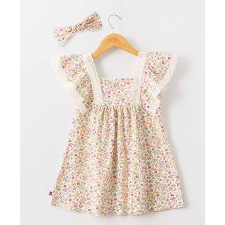Ensemble robe + bandeau 100% coton fille Grege imprime multicolore 5 - vertbaudet enfant 