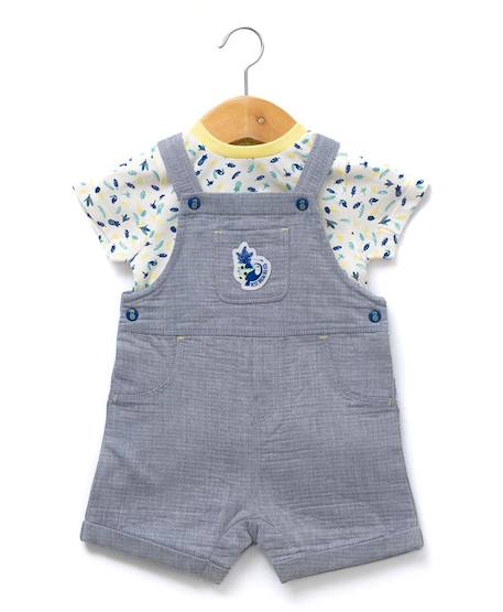 Bébé-Ensemble-Ensemble salopette + haut 100% coton bébé garçon