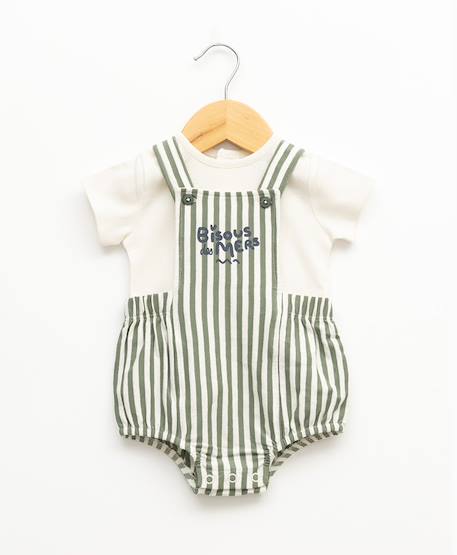 Bébé-Ensemble-Ensemble salopette + haut 100% coton bébé garçon