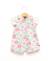 Ensemble salopette + haut 100% coton bébé fille Imprime rose fond blanc casse 1 - vertbaudet enfant 