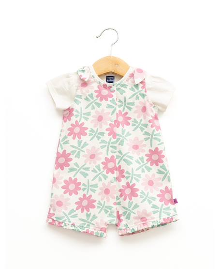 Bébé-Ensemble-Ensemble salopette + haut 100% coton bébé fille