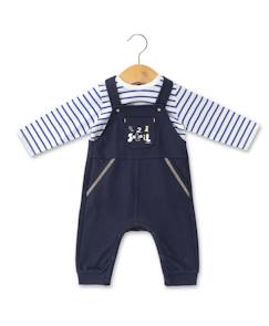 -Ensemble salopette + haut 100% coton bébé garçon